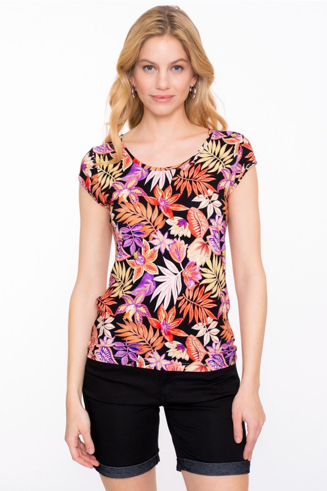 KATE T SHIRT MET BLOEMEN PRINT 52134 60 Coral/Purple